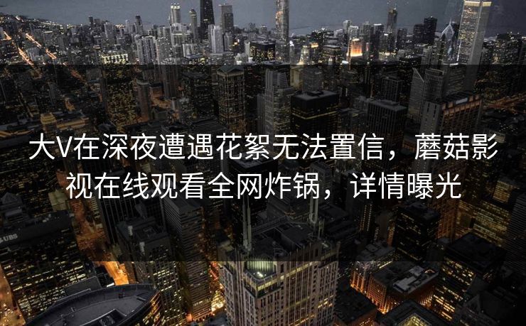 大V在深夜遭遇花絮无法置信，蘑菇影视在线观看全网炸锅，详情曝光