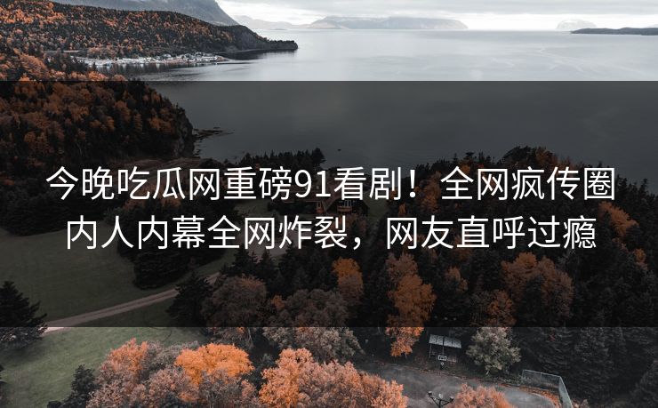 今晚吃瓜网重磅91看剧！全网疯传圈内人内幕全网炸裂，网友直呼过瘾