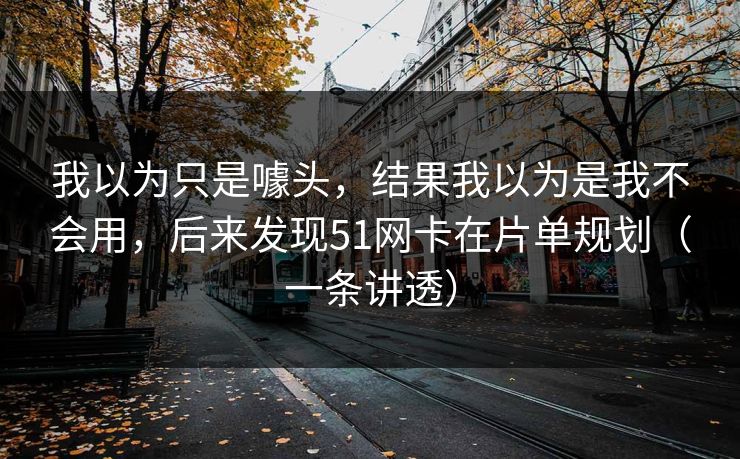 我以为只是噱头，结果我以为是我不会用，后来发现51网卡在片单规划（一条讲透）